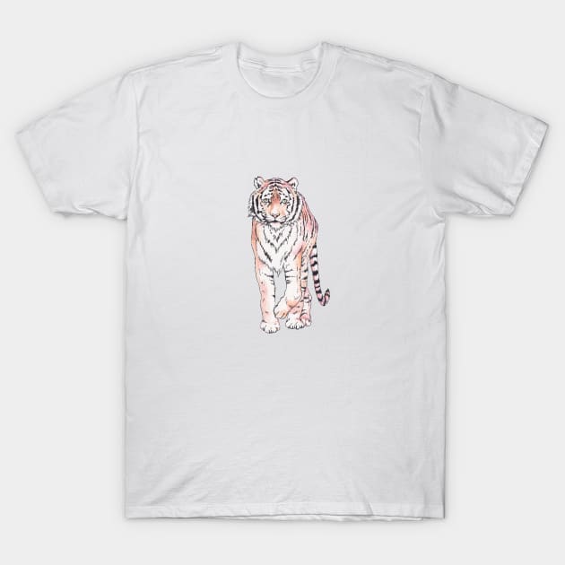 Approaching ink and watercolor tiger T-Shirt by wanderinglaur